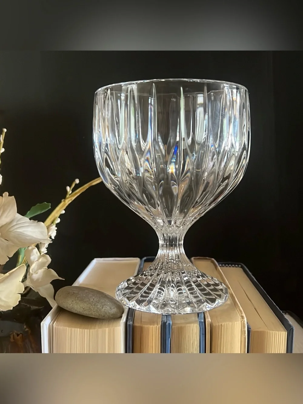 Mikasa Park Lane Vintage Clear Blown Lead Crystal Water Wine Glass Goblet